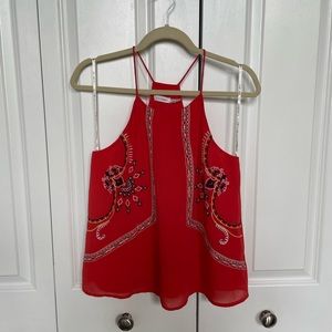 Blu pepper red embroidered shirt